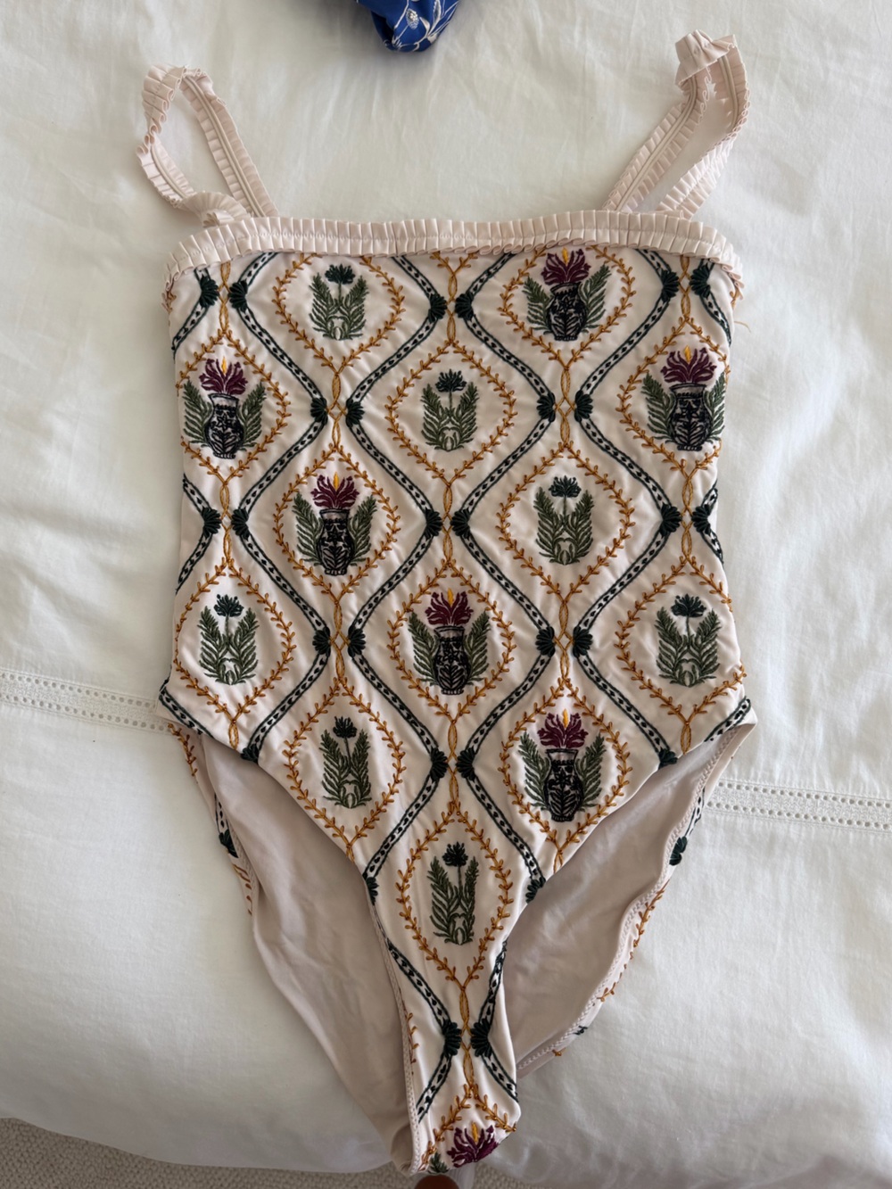 Agua Bendita White One-Piece with Embroidery